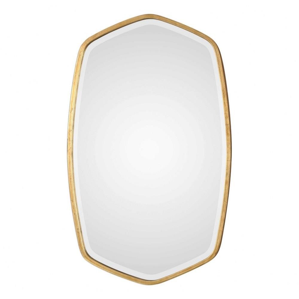 Antique Large Ring Sculpture Wall Mirror in Clean Gold Finish with Streamline  Curves 20.25 inches W X 20 inches H Bailey Street Home 208-Bel-4614811 