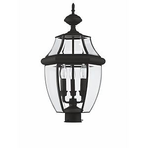 Lawrence 1-Light Black Classic Outdoor Lamp Post with Clear Beveled Glass Shade Lawrence 1-Light Black Classic Outdoor Lamp Post with Clear Beveled Glass Shade