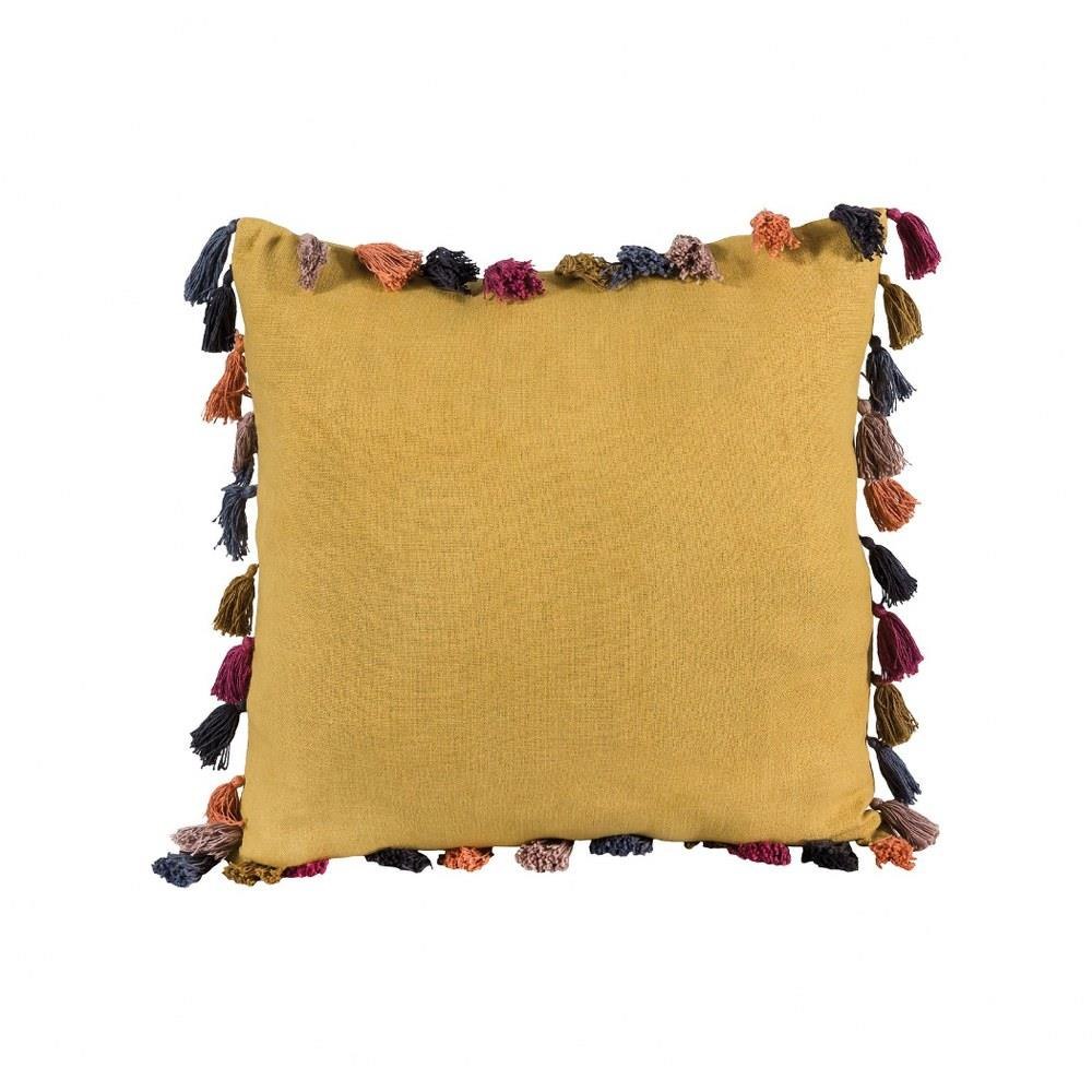 Small yellow decorative discount pillows