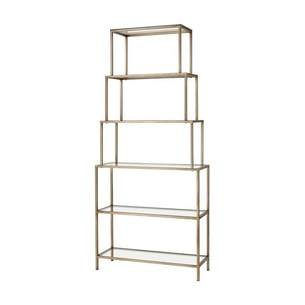 Home Decorators Collection Gold Metal Glam Tiered Wall Shelf